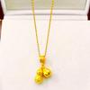 New Year Golden Sand Women's Good Fortune Necklace: Alloy Pendant for Wealth & Blessings