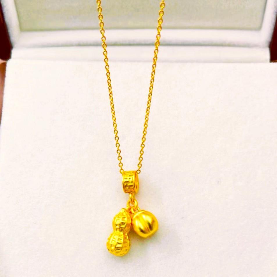 New Year Golden Sand Women's Good Fortune Necklace: Alloy Pendant for Wealth & Blessings