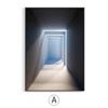 Nordic Building Corridor Picture Light and Shadow Painting On Canvas Posters Prints for Entrance Living Room Decor Wall Art