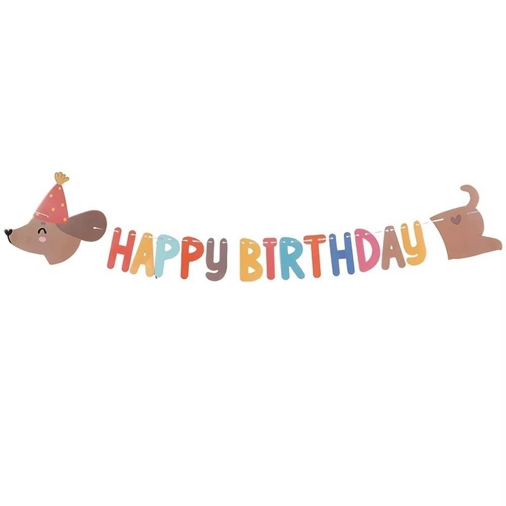 Paper Banner Birthday Banner Pull Flag Pet Party Decoration New Photo Prop Decoration