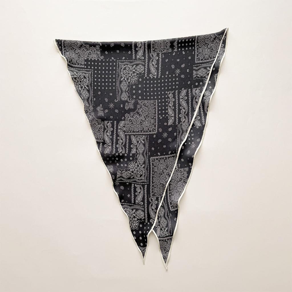 Retro Cashew Print Silk Scarf Accessories Rhombus Versatile Triangle Scarf Spring And Summer Thin Out Clothing With Shawl