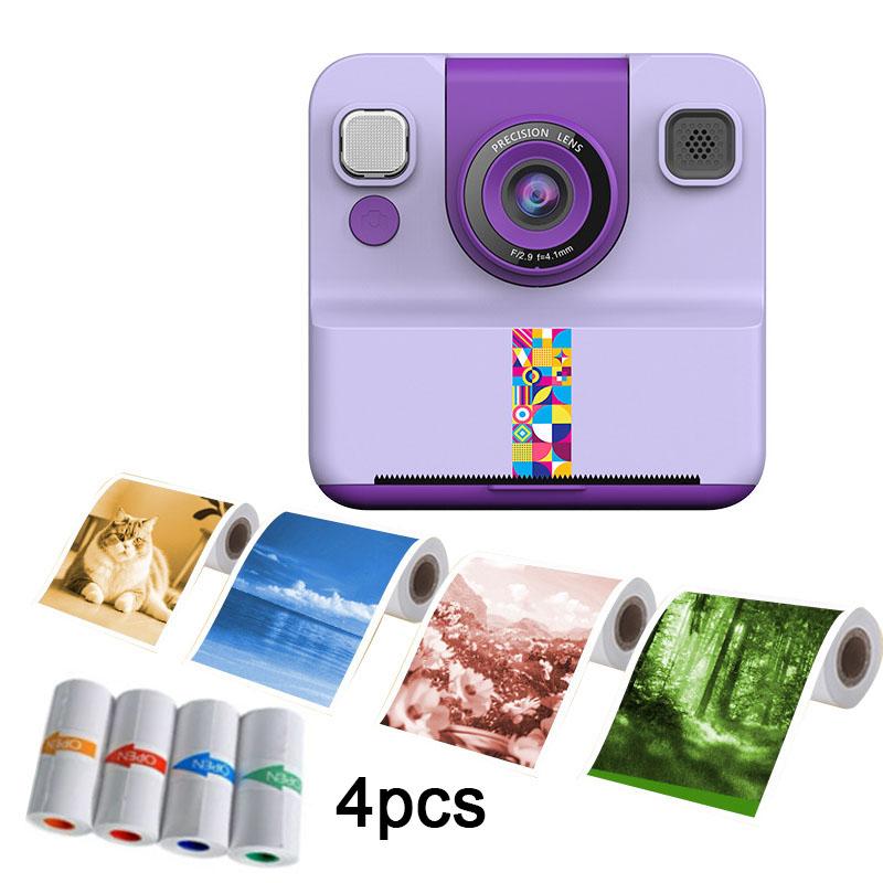 Fotoğrafçılık İçin Dijital Çocuk Kamerası Mini Yazıcılı Taşınabilir Termal Anında Baskı Fotoğraf Çocuk Kamerası 2,4 inç HD Video Oyuncak Hediyeler