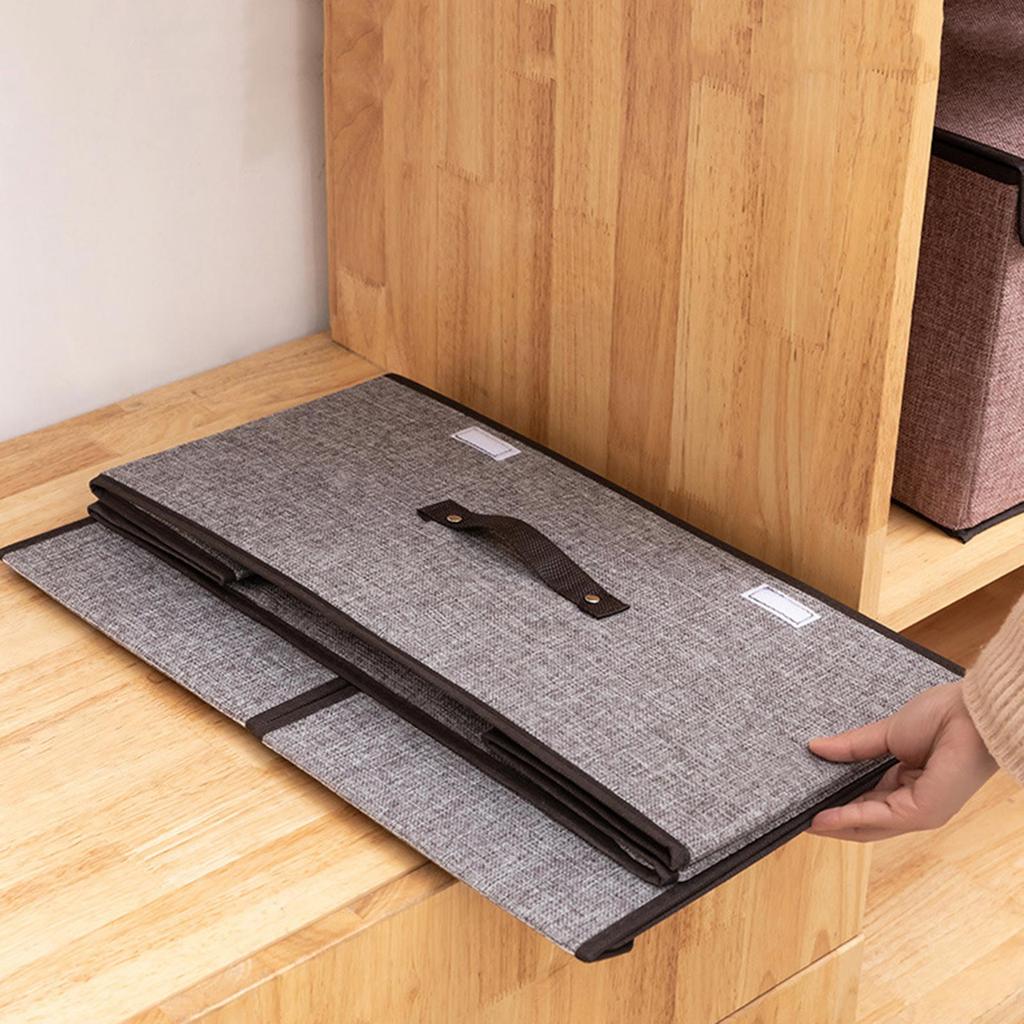 Durable Cotton Linen Storage Box with Cover Double Lids Underwear Container Versatile Clothing Organizers for Women