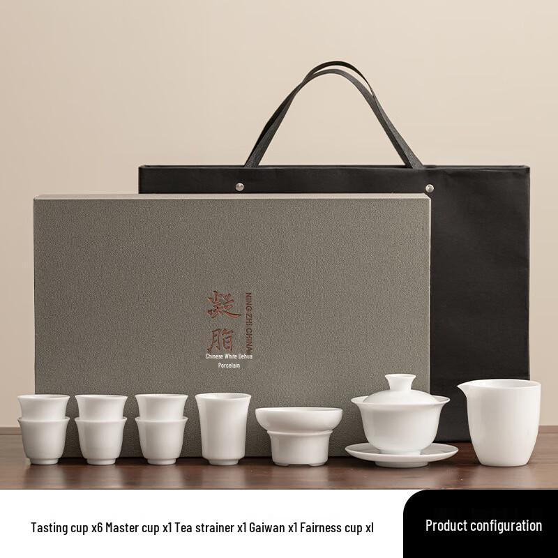 Hand-Painted Ceramic Ice Jade Kung Fu Tea Set
