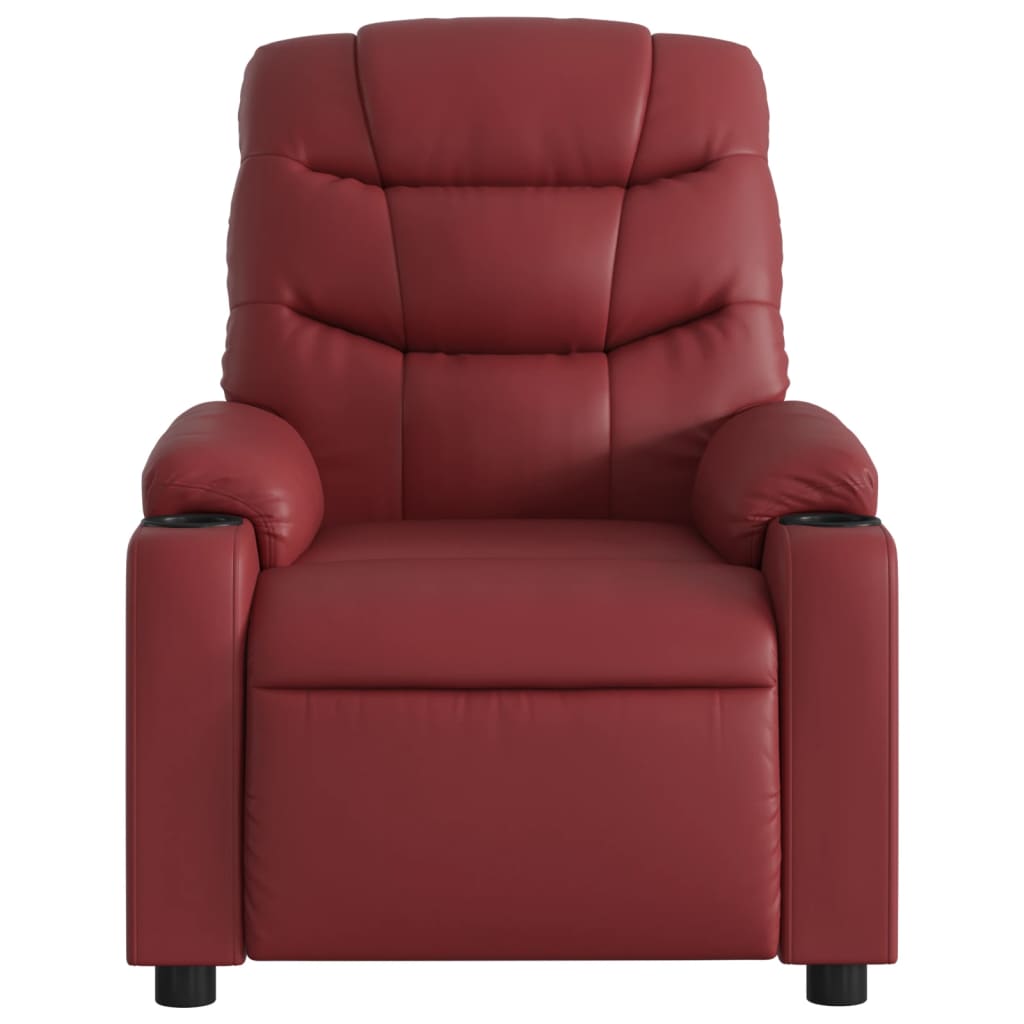 Vidaxl Foldable Armchair, Wine Red, Faux Leather