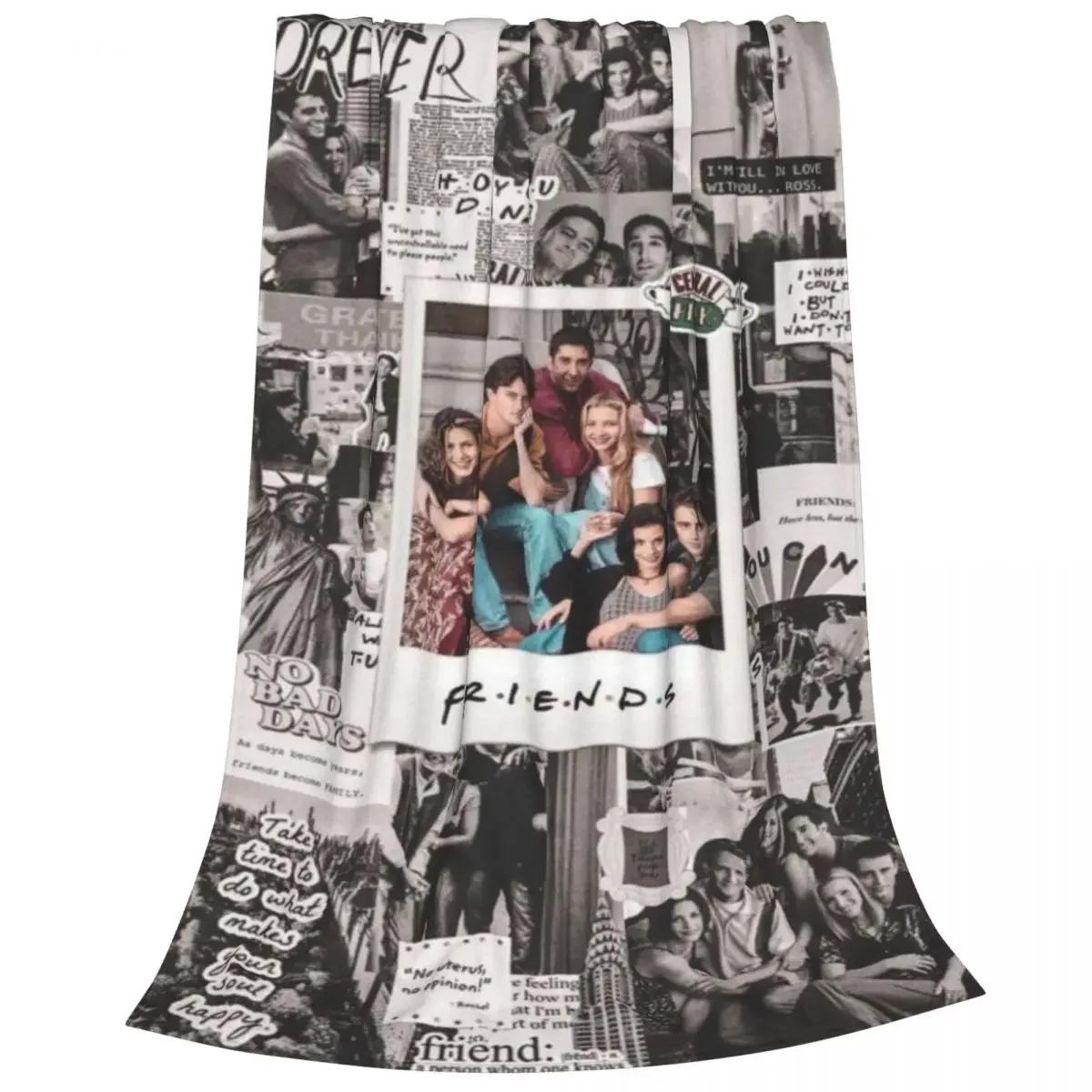 Плед-коллаж из сериала «Друзья» Легкий фланелевый с принтом Многофункциональное постельное белье для спальни Покрывала 40x50in
