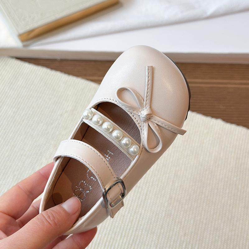 Girls' Leather Doll Bow Princess Shoes - Spring/Autumn 2026 Collection