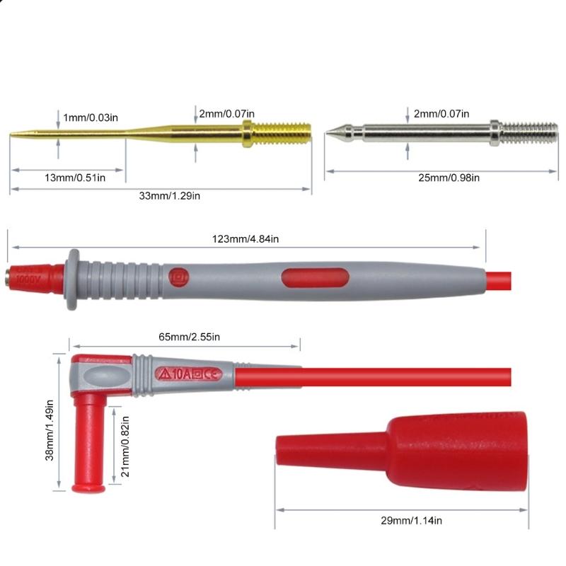 Multifunction Test Leads with Interchangeable Needle Temperature Resistant Multimeter Probes for Accurate Measurements