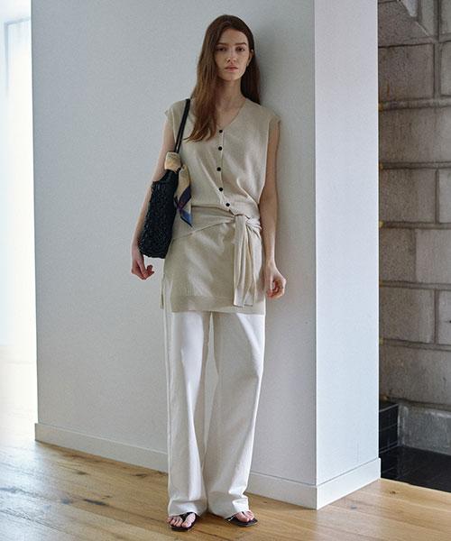 Onaenon [Set] Knit Vest Skirt Set Nek6Mv529_2Color