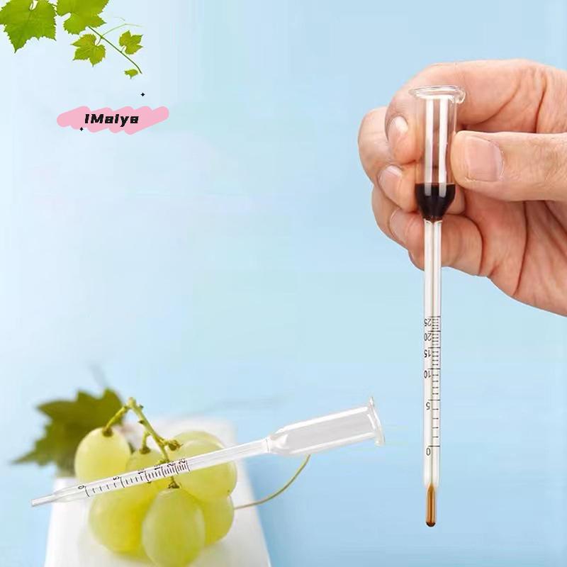 M-1pcs Glass Alcohol Tester Alcohol Thermometer Wine Meter 0-20 Degrees Glass Rod Measurement Tools Glass Material for Red Wine