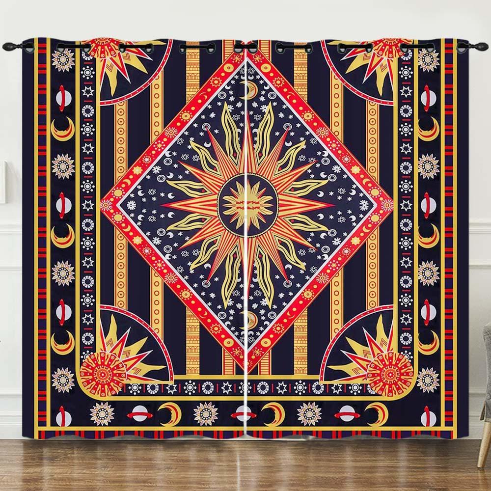 Curtains Sun And Moon Helios 3D Digital Printing Blackout Curtain Punching