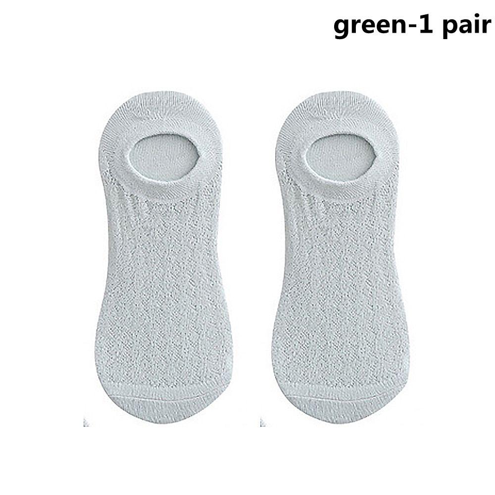 

1/5 Pairs Breathable Ankle Socks Cotton Mesh Lace Flower Summer Boat Socks Women Short Socks green-1 pair
