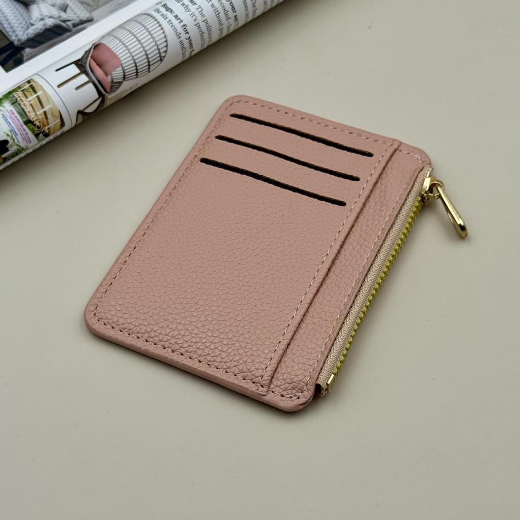 Lychee Pattern PU Card Sleeve Multi-functional Zipper Coin Purse