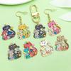 10 Color Enamel Alloy Cartoon Cat Charms Pendants for DIY Jewelry