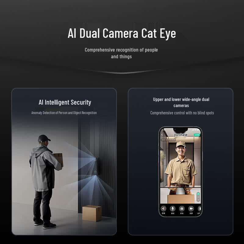 DESMAN Q5F Pro 3D Face Smart Door Lock with Dual Camera & Visual Peephole