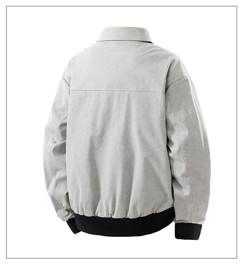 2025 Autumn Men's Fashion Casual Solid Color Lapel Jacket