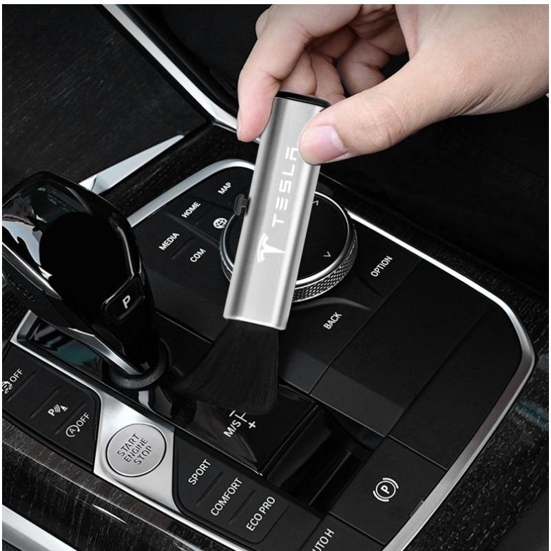 1Pcs Car Interior Cleaning Brush Telescopic Small Soft Brush Accessories For Tesla Model S Model X Model Y Model 3 Roadster SpaceX