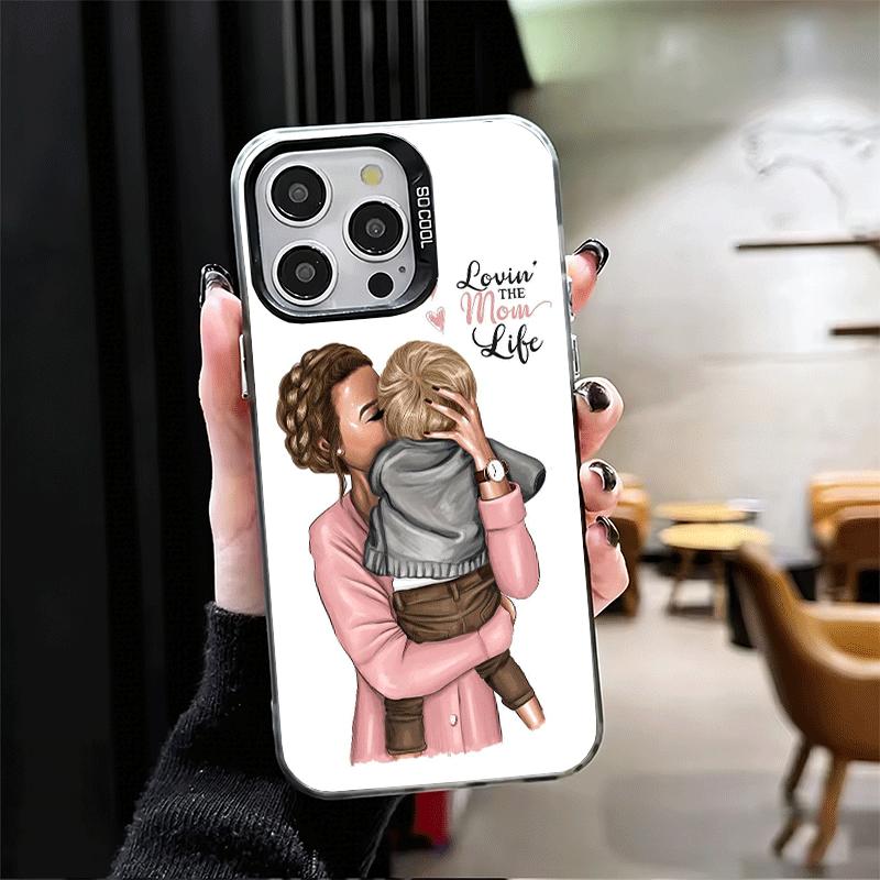 Baby Mom Girls Soft Phone Case for iPhone 15 16 17 Pro Max 17Air 16E 14 Plus 13 12 Mini Shockproof Cover Back Shell