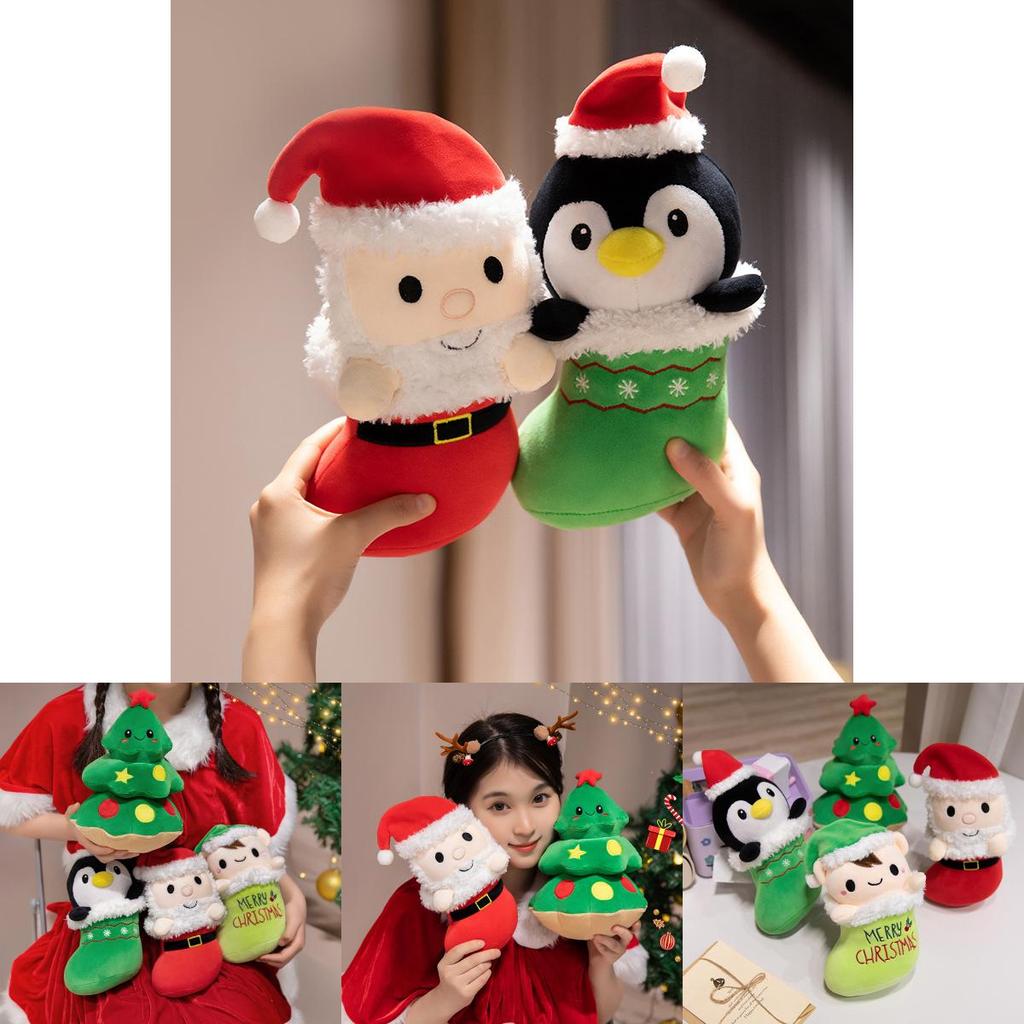 Adorable Christmas Plush Toys Featuring Santa Claus Snowman Christmas Tree Gifts