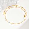 Fashion Personality Bohemian Style Colorful Beads Chain Necklace, Stainless Steel Choker Necklace for Women Chic Jewelry Gift