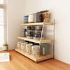 Rubber Wood 3-Tier Cup & Tea Set Storage Rack