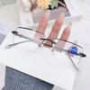 Fashion Diamond Anti-blue Light Reading Glasses Woman Man Rimless Eyewear Blocking Blue Light Protection Eyeglasses +1.0 To +4.0