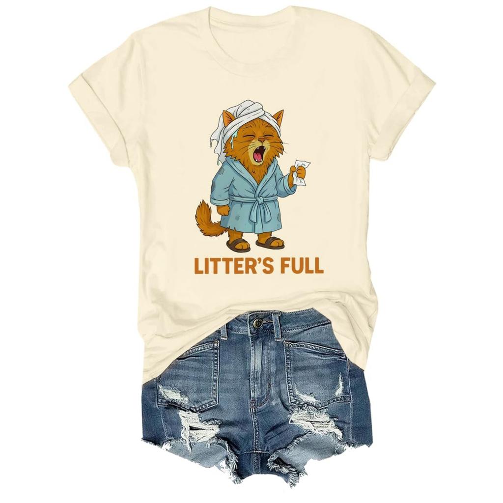 Camiseta unisex de moda para mujer y hombre con estampado, cuello redondo y manga corta