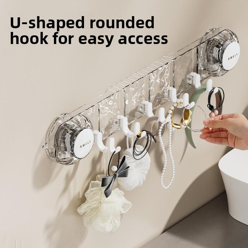 Vacuum Suction Cup Towel Hook With Heavy Duty Pet Material For Bathroom And Kitchen Storage