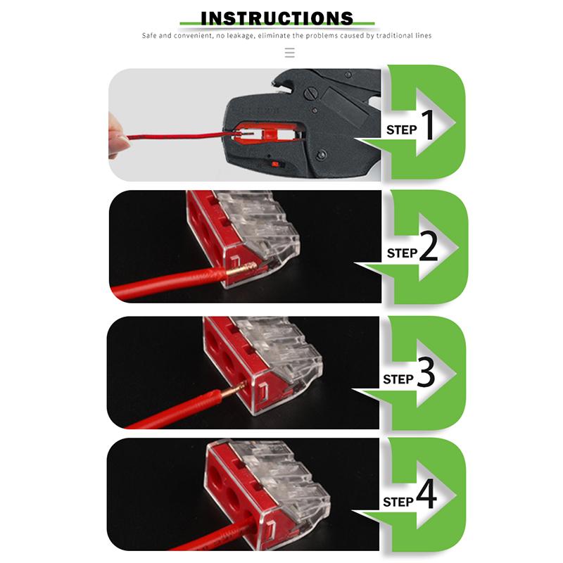 10 buc Conector Universal Compact pentru Cablaj, Conductor, pentru Cutie de Joncțiune cu Conexiune prin Pârghie, Bloc Terminal Push-in 0.75-6mm2