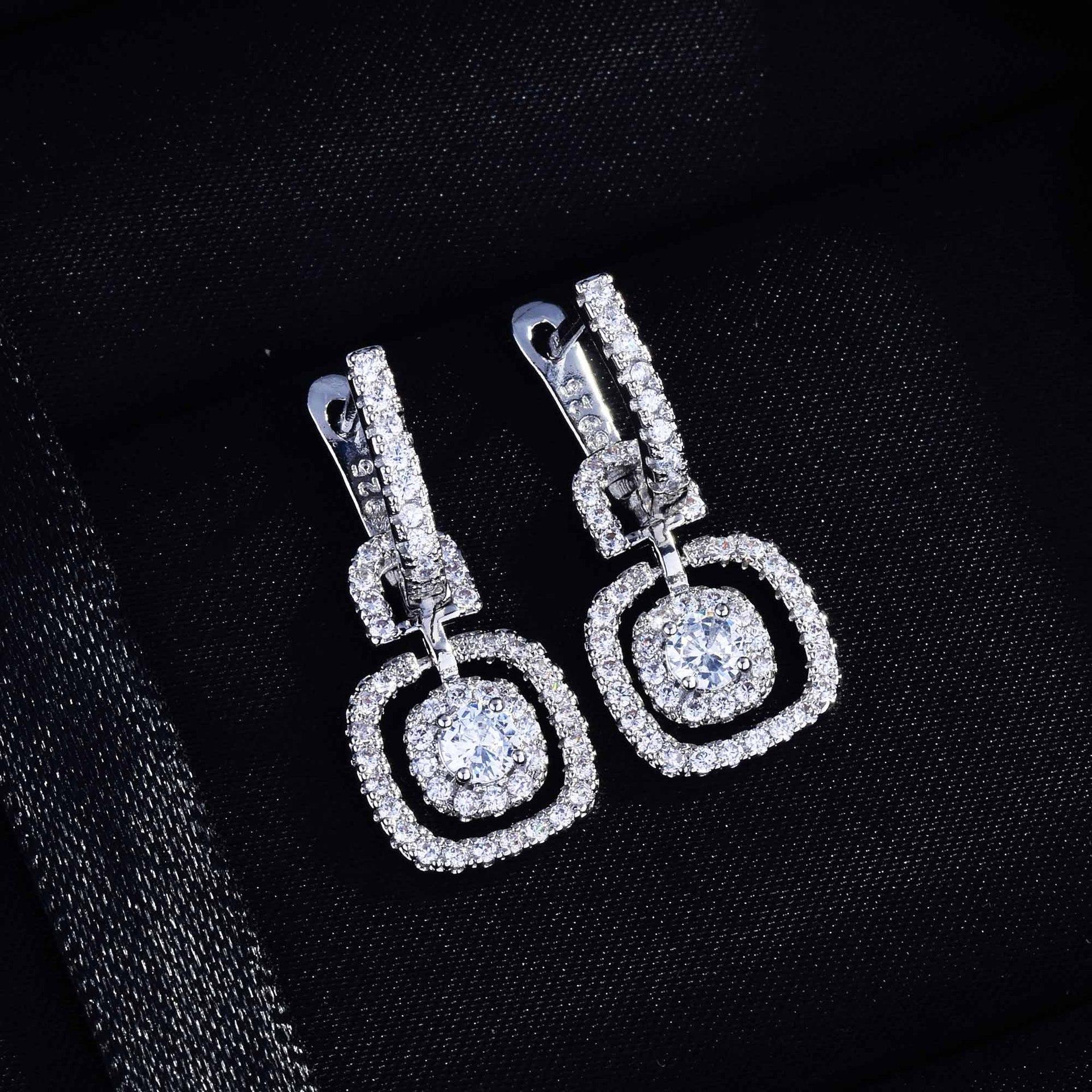 Drainage Stud Earrings, Eight Hearts And Eight Arrows, Zircon Needle Earrings.