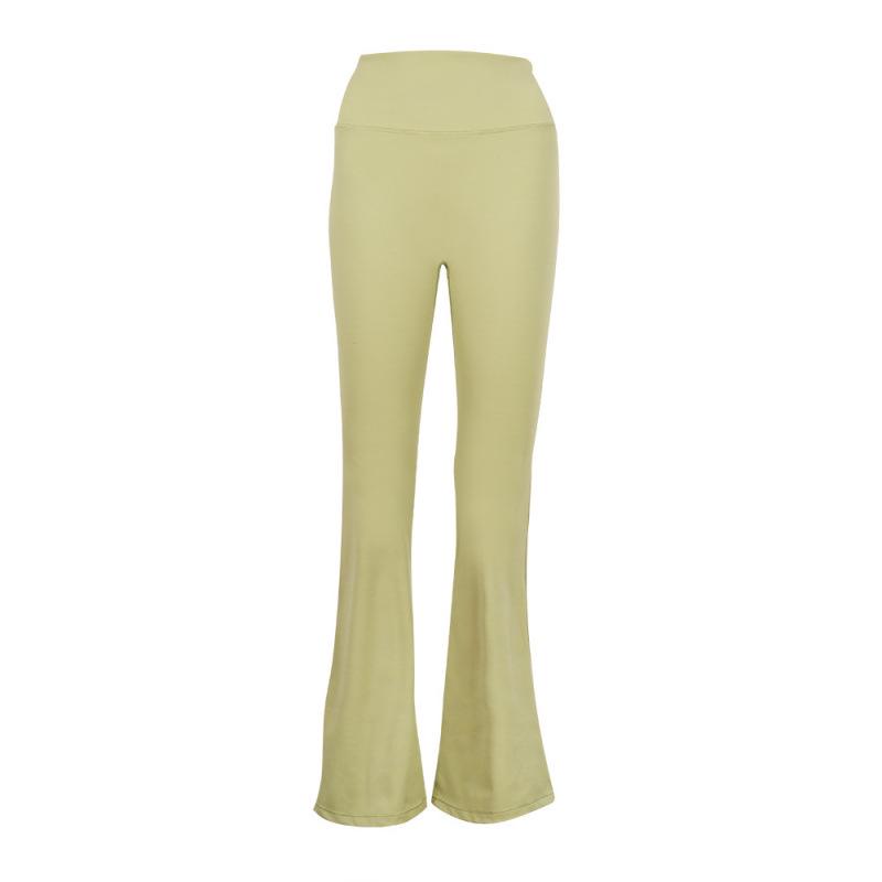 Pantaloni a zampa originali Lulu a vita alta con scanalature: Leggings a zampa d'elefante per Yoga e Pilates, effetto nudo, sollevamento glutei e snellenti.