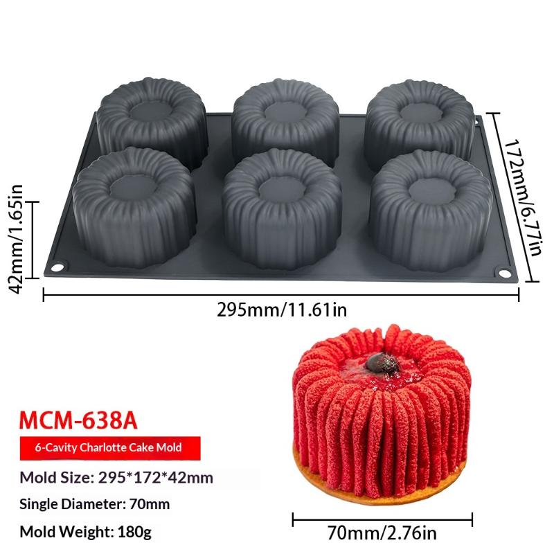 6 Cavity Cylinder Cup Shape Mousse Cake Mold For Making Dessert Chocolate Muffin Gypsum Mould Kitchen Baking Tool