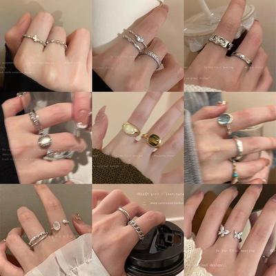 Elegant Pearl Zircon Butterfly Ring: Women's High-End Luxury Open Ring