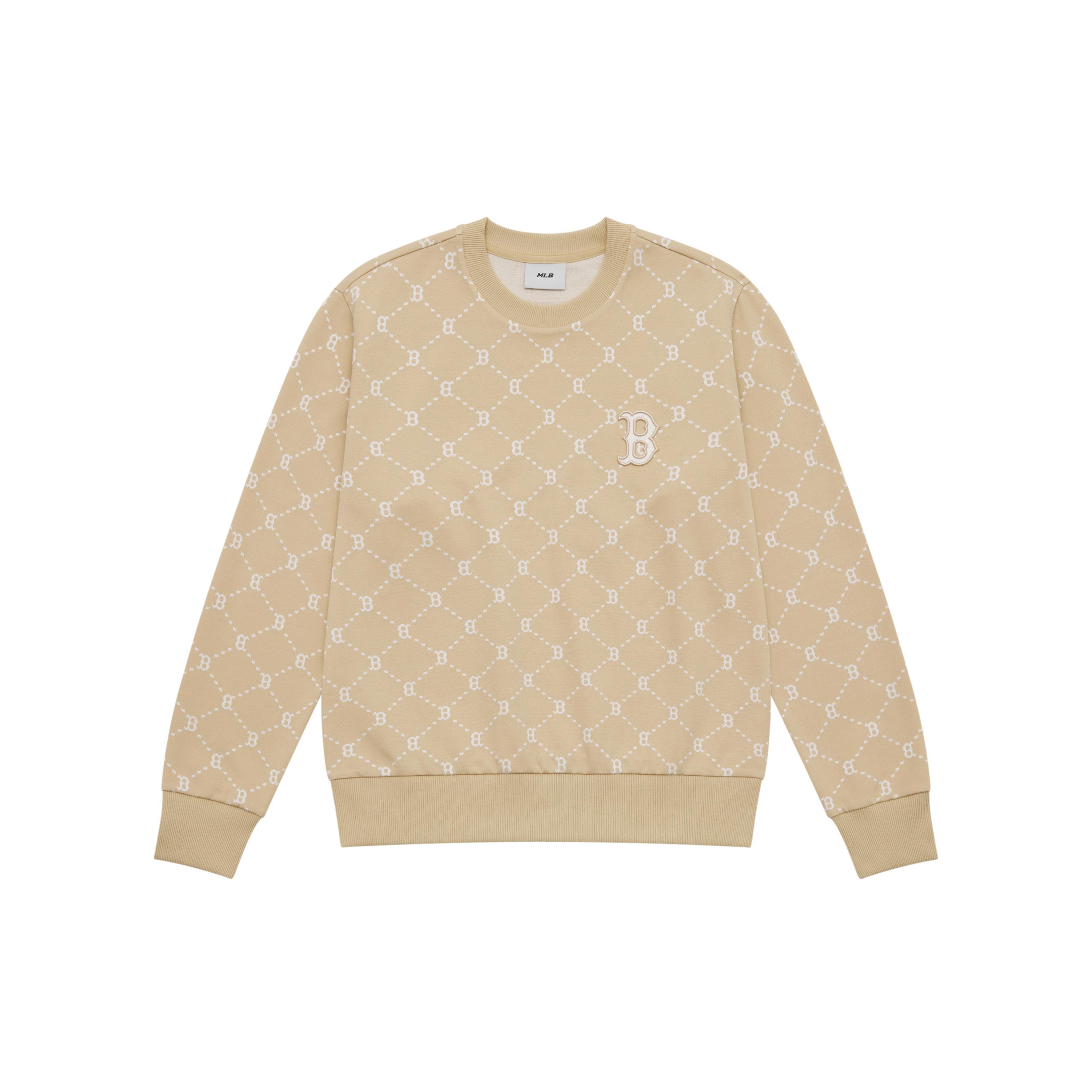 MLB MONOGRAM Collection Boston Red Sox SS25 Sweatshirt Unisex Light Beige Yellow 3AMTM0151-43BGL L
