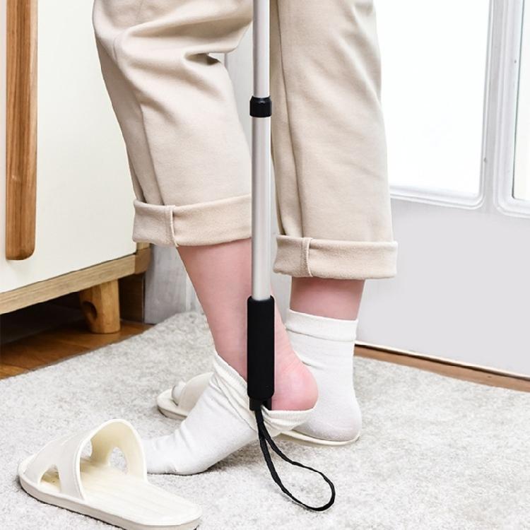 Home Entryway Telescopic Shoe Horn Long Handle Shoe Aid with Soft Grip, Heel-Guide Spoon for Daily Wear and Changes