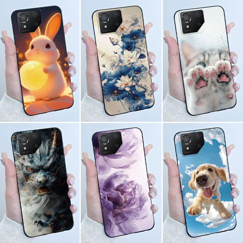 Casing For Asus ROG Phone 8 Phone8 ROG8 Pro Case Luxury Dragon Cute Cool Boys Girls Slim Black Matte Soft TPU Back Protect Cover