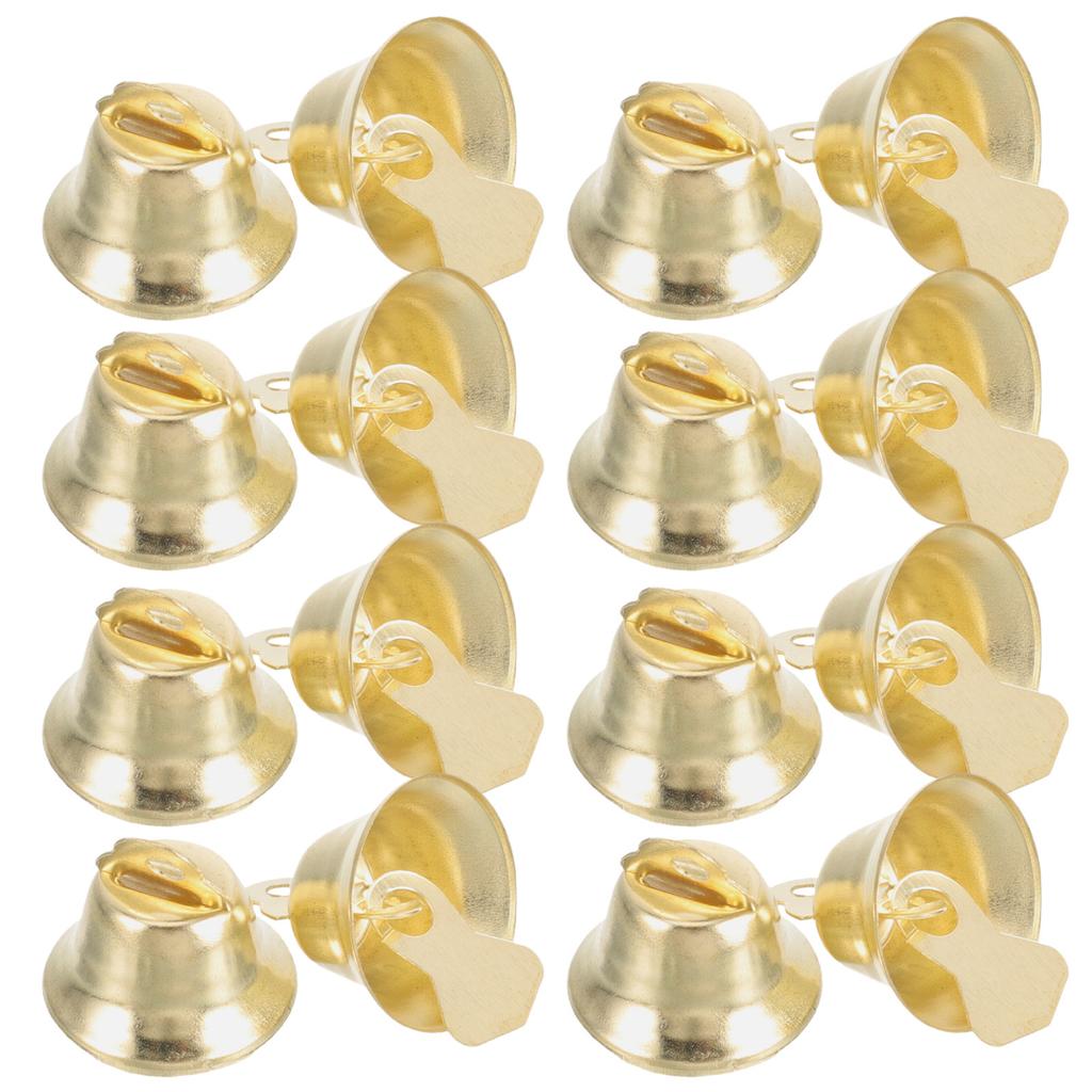 100pcs Mini Bells Christmas Decorations 14Mm Diy Pendant Ornaments For Tree Party Home Office Holiday Craft Supplies Metal