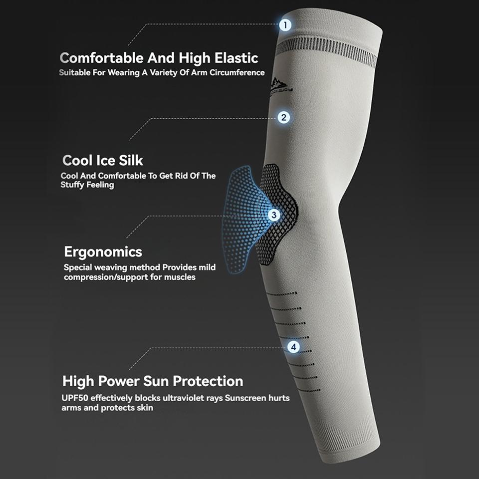 Gobygo 1Pair Outdoor Sunscreen Sleeves Ice Silk Breathable Anti-Uv Arm Protection Fishing Bike Hiking Climbing Running Arm Guard