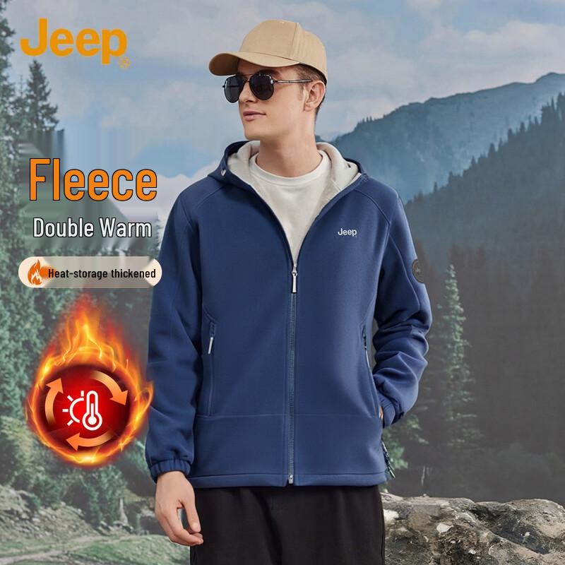 

Jeep Men s Hooded Double-Sided Fleece Outdoor Jacket 2XL