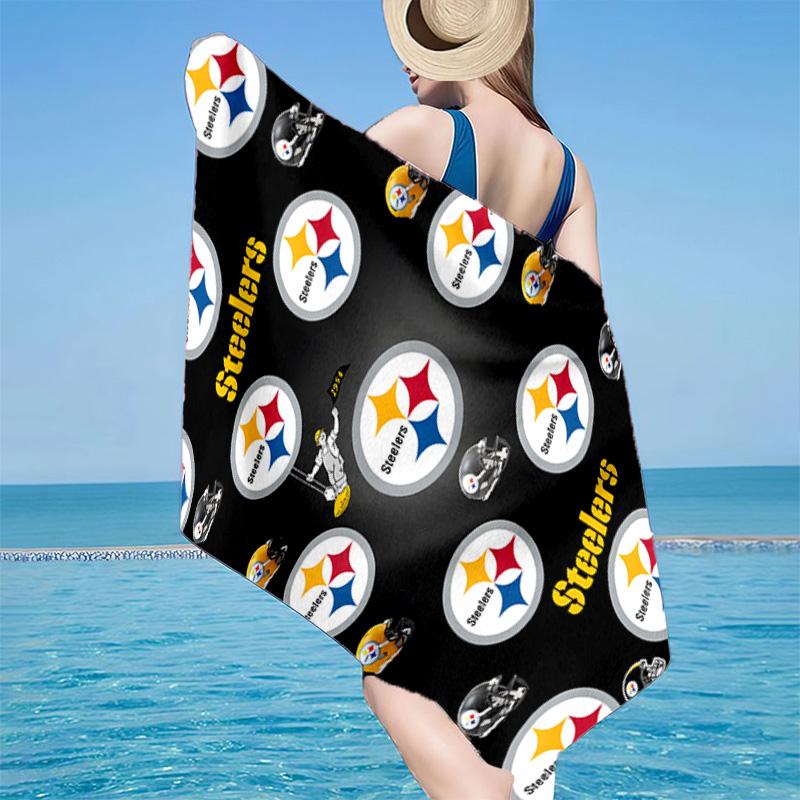 Pittsburgh Football Microfiber Beach Towel, Lightweight And Quick-Dry, for Summer Travel, Beach Essential, Swimming Pool