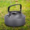 1.1L AluminumTeapot Coffee Tea Pot Kettle for Camping Hiking Kitchen Black Handle