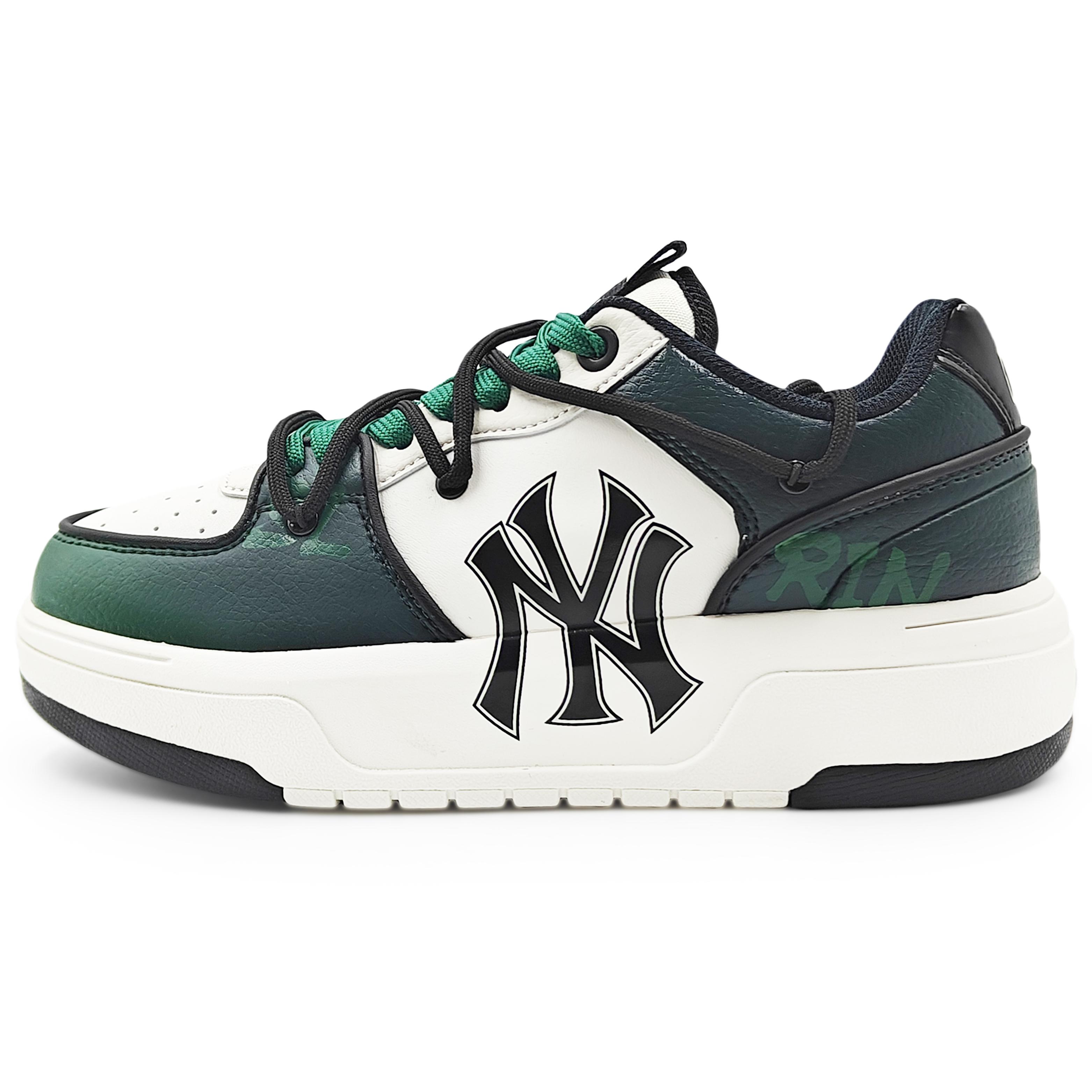

MLB Chunky Liner Abrasion Resistant Low top Skateboard Shoes Unisex White Green 3ASXCA12N-50WHS(Team1284- 2) 37.5