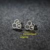Stainless Steel Bird & Star Earrings: Woodpecker & Moon Five-Pointed Design