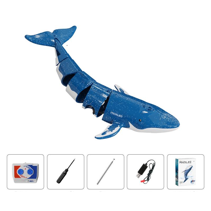 

Симулятор дистанционного управления китом Водная лодка Лето Электрическая детская игрушка Дайвинг Может синий