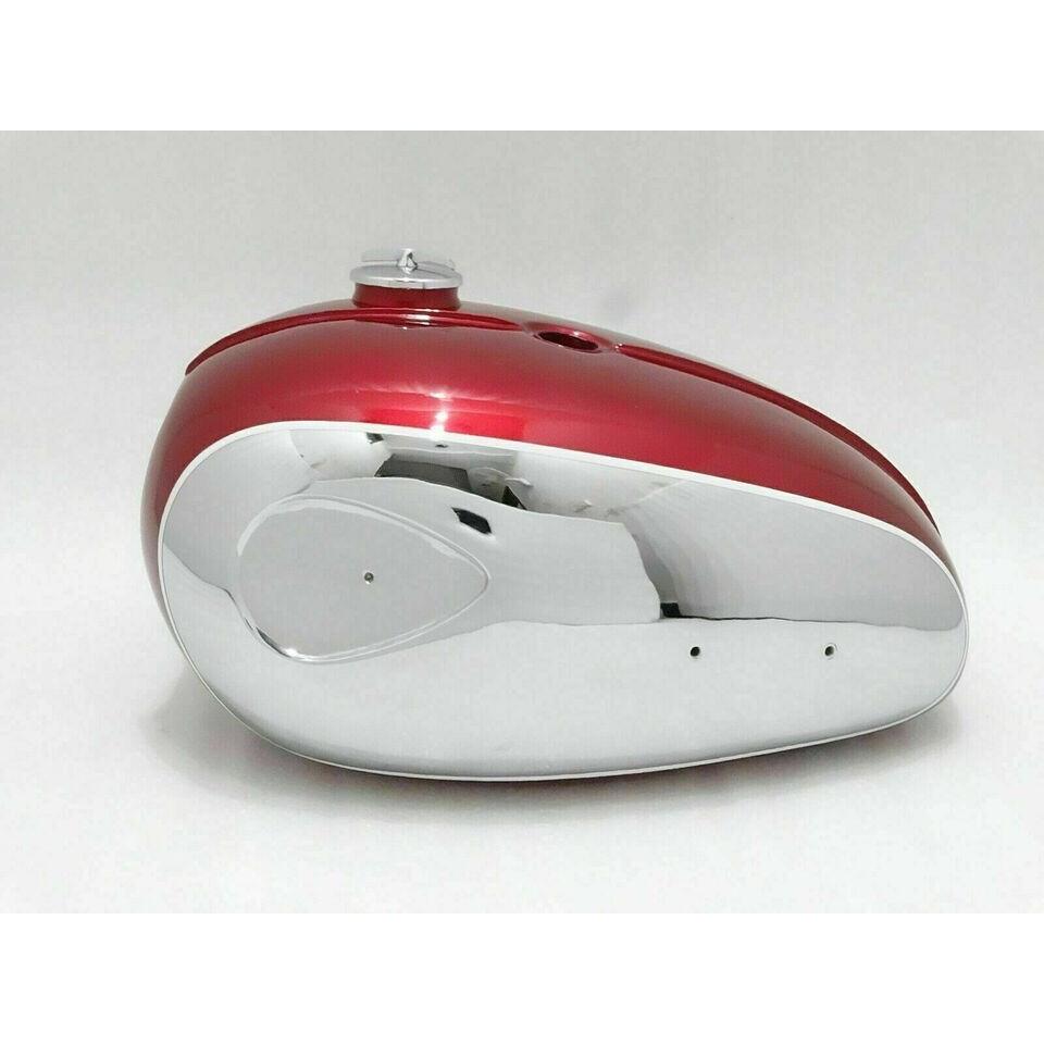 BSA A65 Thunderbolt 4 Gallon Chrome & Cherry Paint Fuel Tank (Dual Carb)|Fit For