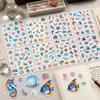 198Pcs Ocean Animal Stickers Blue Holographic Design Waterproof Vinyl Adhesive for Journal Decoration