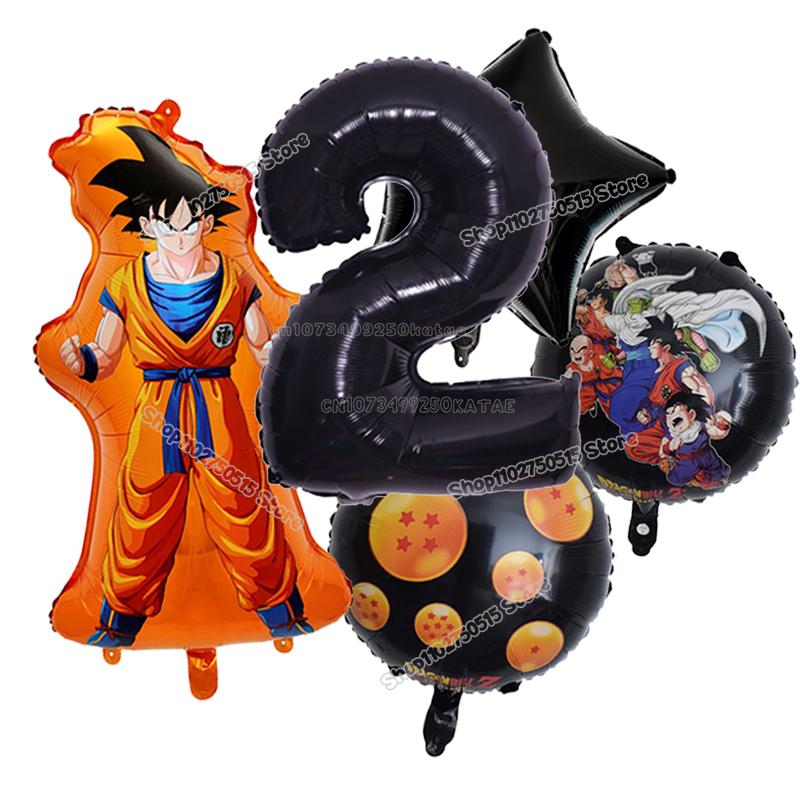 Anime Son Goku Kinderverjaardag Decoratie Dragon Ball Nummer Ballonnen Set Jongen Meisje Feestartikel Cartoon Babyborrel Verjaardagsdecor