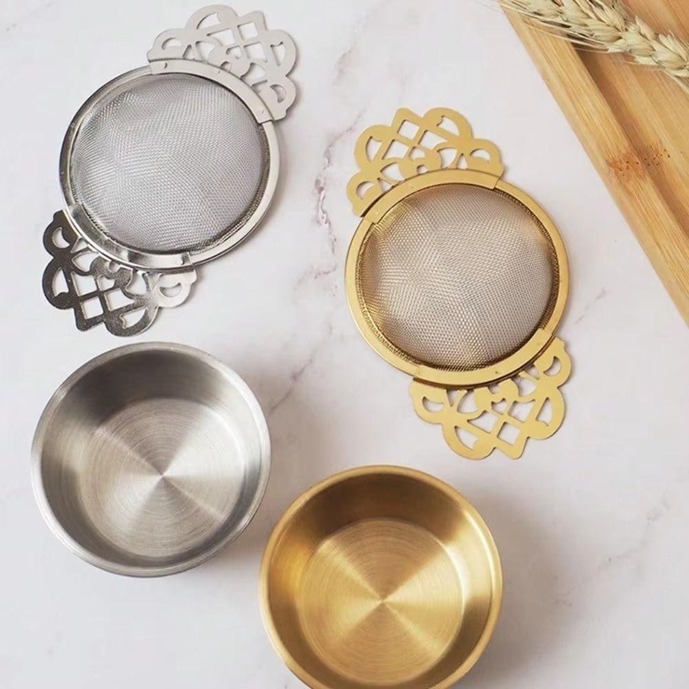 Stainless Steel Double Ear Tea Filter Easy Clean Lace Tea Infuser Hanging Tea Strainer Restaurant