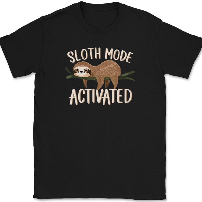 

Sloth Mode Activated T-Shirt Funny Cute Lazy Sleepy Humor Animal Tee M