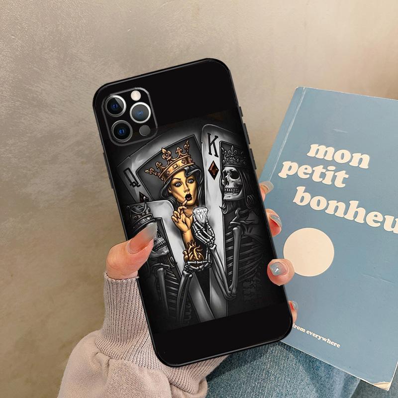 King Queen Art Case For iPhone 17 Air 13 16 15 11 12 14 Pro Max 13 mini XR 15 16 Plus 16e Back Cover Shell